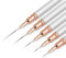 ZEOHBETY Lot de 5 pinceaux métalliques pour nail art, pinceaux de peinture, outil de dessin pour les lignes longues, détails fins, tailles de dessin fin 4/8/12/20/25 mm, argenté
