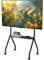 CVDF Rollender TV-Ständer für 49-75 Zoll LCD LED OLED Flach/Curved Panel Screen TVs, Mobiler TV-Ständer mit Rädern, Höhenverstellbarer TV-Bodenständer, hält bis zu 50 kg, Max VESA 600 x 600 mm,