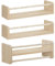 WOLTU 3er Set Kinder Bücherregal Wand, 50cm Wandregal Kinderzimmer, aus Massivholz, Hängeregal Schweberegal Kinderregal, Montessori Regal, für Bücher Spielzeug, Naturholz Farbe