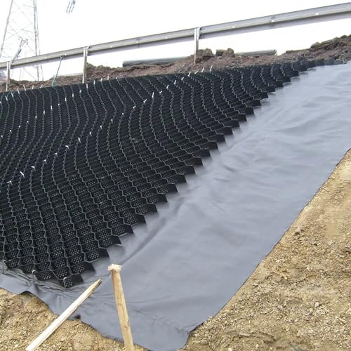 Strapazierfähige Einfahrts-, Schrägzelle für Schuppen, Hügel, Gehwege, 10 cm, Kiesstabilisator, Verstärkung, Wand, Kieselsteine, Erbsenfelsen, Waben, 10 m Optionen