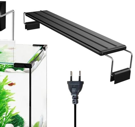 Luz LED para acuario: lámpara de acuario para plantas de arrecife de 3 colores con soportes extensibles, luz de acuario para plantas de arrecife de espectro completo para plantas de agua dulce y acuar