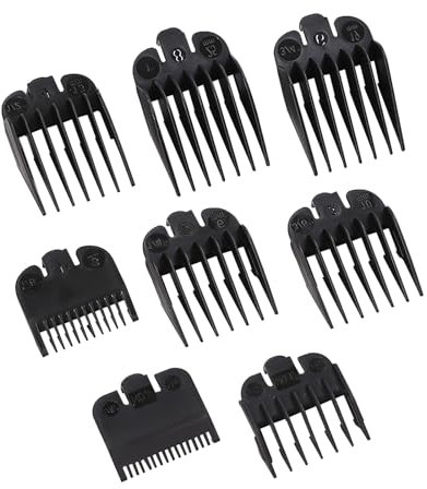 8 Stück Trimmer Wahl Aufsätze Haarschneidemaschine Aufsätze Clipper Guards Haar Clipper Guide Limit Kamm Set 1,5mm bis 25mm Haarschneider Aufsatz (Schwarz)