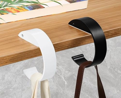 Yuandream Colgador de Bolsos, 2 Piezas Cuelga Bolsos Mesa Forma de Letra C Cuelga Bolsos, Alta Resistencia Soporte para Bolsos de Mesa, Colgador Bolsos para Colgar Carteras,Llaves Y Paraguas