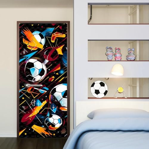 Türtapete Selbstklebend 77x200 Fußball Türposter Fußballsport Fototapete Türfolie Türklebefolie Wasserdichte für Türwand Dekoration Tapete a.1422