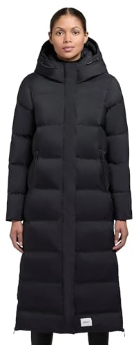 khujo Damen Wintermantel warmer langer Steppmantel mit Kapuze und seitlichen Gehschlitzen Mayla2-YM XS-XXL