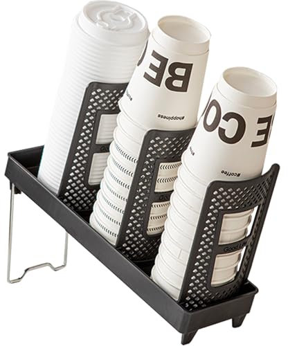 Foldable Organizer Cup holder Lid dispenser, Cup Storage Organizer Suitable For lounge Countertop Coffee Station bar Restaurant Cup Organization Mobile Coffee trailer Coffee Shop (Single row 1PCS)