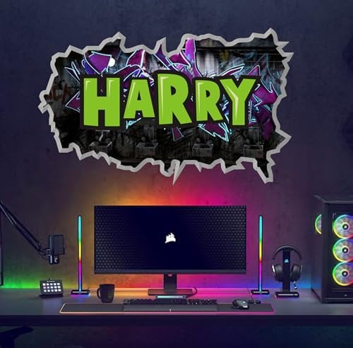 Personalised Gaming Room Graffiti Drip Wall Art Sticker Ideal for Games Room/Bedroom gr31