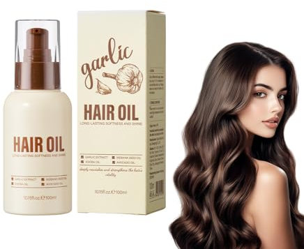 Garlic Hair Oil Knoblauch Haarserum natürliches Haaröl für Haarwuchs Haarfall Control, Reparierendes Serum Haaröl für trockenes geschädigtes Haar und Wachstum, 100 ml