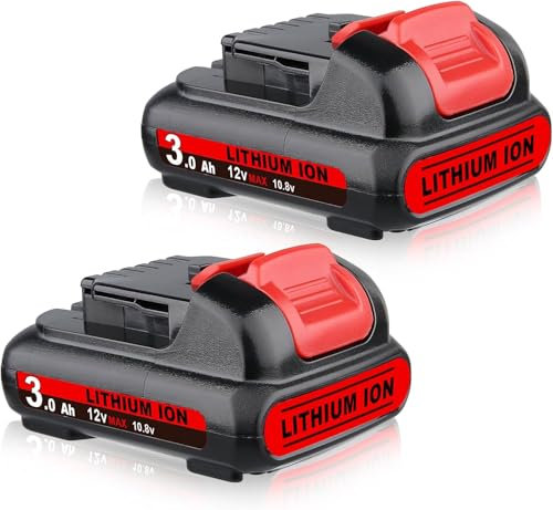 ZEERISA 3.0Ah 12V DCB120 Lithium Battery Replacement Compatible with DEWALT 12Volt DCB121 DCB123 DCB122 DCB124 DCB125 DCB127 Cordless Power Tools (2 Pack)