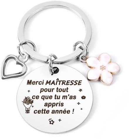 Cadeau Original Pour Maitresse d'École - Porte Clef Merci Professeur Pour Fin d'Année et Noel