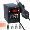 959D-I Hot Air Rework Station, Preciva 700W Heat Gun for SMD Soldering and Desoldering with LCD Screen, 3 Nozzles, 2 Tweezers, 6 Desolder Tools, Adjustable Temperature and Volume, Auto Start/Stop