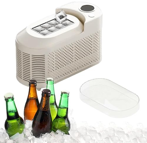 MUMQAQ Portable Countertop Ice Maker Machine, 8 Cubes in 10 Mins, Compact Mini Ice Maker for Home, Office, Camping, RV, Car & Travel with DC 12V Adapter
