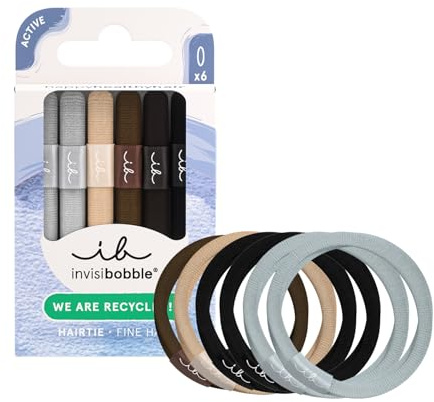 invisibobble Hair TIE THIN Delicate Sustain (6 pezzi) – Elastico per capelli senza cuciture per donne e ragazze – Tenuta salda durante lo sport e il tempo libero – Riciclato e delicato sui capelli