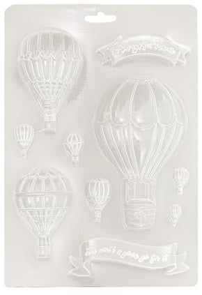Stamperia - Soft Mould A5 for Scrapbooking, Albums, Bullet Journals and More, Suitable for Soft Clay, Ceramic Powder and More, Perfect for Hobbies, Crafts and Gifting (Timeless, Balloons)