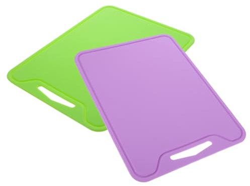 Warmhm 2pcs Foldable Silicone Chopping Board Flexible Non Slip Cutting Boards for Meat and Vegetables Easy to Clean for Camping and Picnics