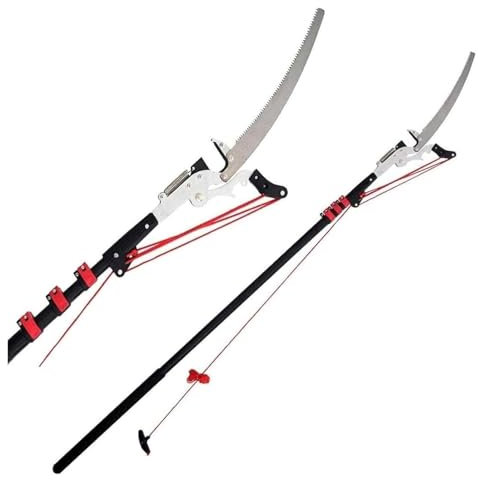 Telescopic Tree Pruner, Manual Pole Saw, Extendable Tree Pruner Lopper 2 in 1 Gardening Tool with Cutting Blade