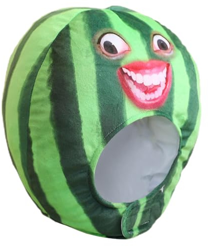 Funny Watermelon Hat, Plush Fruit Headpiece, Watermelon-Shaped Hat for Cosplay Prank Toys Event Props, Christmas Costume Party Accessory, 12.6 Inch