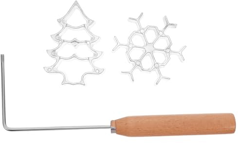 GLEAVI 3 Stück Aluminium-Bunuélos-Form mit Griff, Rosette, Keks-Waffeleisen, DIY-Back- und Gebäckwerkzeuge für frittierte Snacks, Kekse und Kuchen, Prägeform