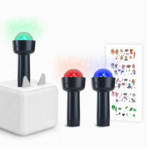 Funkelfreund™ – LED Licht für die Toniebox musikgesteuert | Kinderdisco & Nachtlicht | Kompatibel mit Toniebox 1 & 2 | Kabellos, Magnetisch, Ohne App | für Kinder ab 3 (3x Kinder-Diskolicht + Sticker)