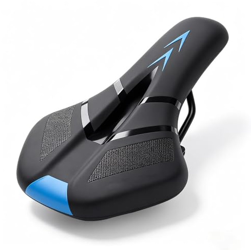 XPJBKC Sillín de Bicicleta para Niños, 24x14,5cm Ergonómico Extra Acolchado Suave Impermeable Cómodo Sillín Bicicleta Niño para Bici de Montaña Bici de Carrera Adecuado para Todas Las Bicis, Azul