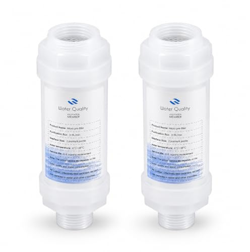 Tesmotor Filtro de agua para manguera de jardín, 2 unidades de 3/4 pulgadas, prefiltro de agua para sistema de niebla, filtro de agua de alta presión, bomba de jardín, riego de jardín, autocaravana