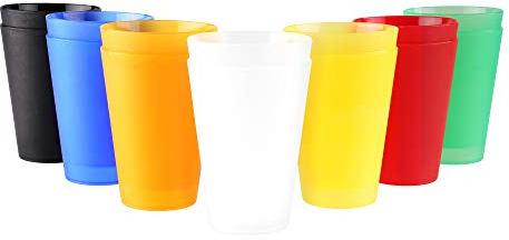 S&S-Shop Lot de 28 gobelets en plastique réutilisables 0,4 l