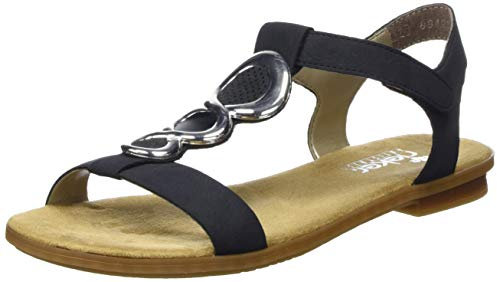 Rieker Women's 64265-14 Closed Toe Sandals, Blau (Nightblue/Marine/Pazifik 14), 3.5 UK
