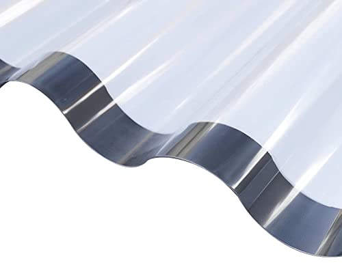 Ironlux - Plancha de policarbonato transparente ondulado gran onda - Espesor 0.9mm - 3000 x 1100 - Protección UV a 1 cara