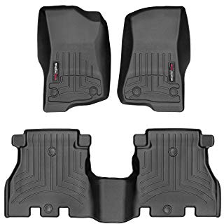 Passgenaue Fußmatten gummimatten passend für: Jeep Wrangler Unlimited JL 2018-19|Schwarz|1. und 2. Reihe Weathertech FloorLiner