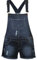 Womens Ladies Girls Dungarees Monika Jumpsuits Stretch Denim Jeans Short Dress Dark Blue UK 12