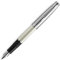 Waterman Emblème Fountain Pen, Ivory with Chrome Trim, Fine Nib with Blue Ink Cartridge, Gift Box