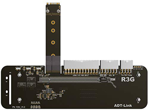 ADT-Link M.2 key M NVMe External Graphics Card Stand Bracket with PCIe3.0 x4 Riser Cable 25cm 50cm 32Gbs For ITX STX NUC VEGA64 GTX1080ti (50CM,R43SG)