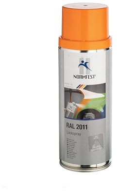 Normfest Lackspray RAL 2011 Tieforange – seidenglänzender Nitro-Kombinationslack, hohe Deckkraft, witterungsbeständig, kratzunempfindlich, für Metall, Kunststoff, Holz und mehr, 400 ml