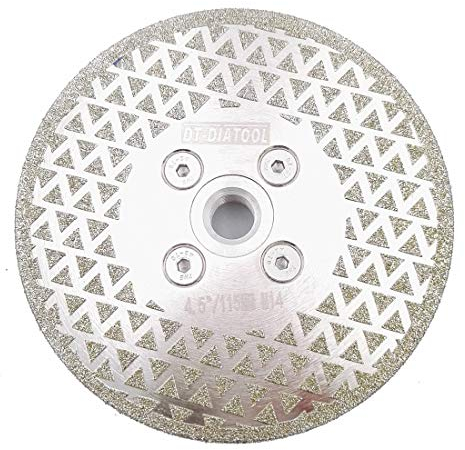 DT-DIATOOL Diamantscheibe 115 mm x M14 Galvanisch Trennscheibe und Schleifscheibe für Harte Fliesen Keramik Feinsteinzeug Granit Marmor