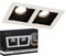 EDO Apparecchio moderno da incasso a soffitto RUTEN Apparecchio quadrato da soffitto a 2 punti di vista bianco e nero Riflettore da soffitto in alluminio zoccolo girevole GU10 Gx5,3 IP20 EDO777129
