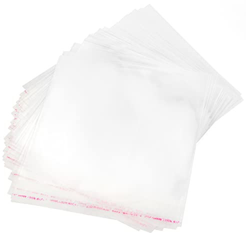 RUBY Transparente Zellophanbeutel aus Kunststoff, mit Klebeverschluss 200 Stück (200pcs/30x30 cm)