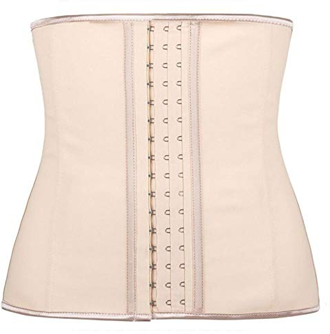 UKKD Korsett Latex Taille Trainer Body Shaper Shapewear Frauen Body Shapers Frauen Korsett Bauchweg Gürtel Taillenformer Gr. 54, hautfarben