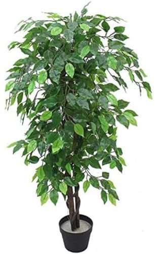 Leaf Artificial Tree/Plant Künstlicher Baum/Kunstpflanze, Kunststoff, Grün XL Buschy Ficus, 120 cm
