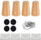 Drenky 4 Piezas 8cm Patas de Madera para Muebles Patas de Mesa de Madera Maciza cónica Patas de sofá Derecho Patas de Repuesto para Muebles con Placa de Montaje Tornillos y Protector Antideslizante