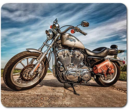 Rectangle Mouse Mat - Classic Motorbike Biker Cruiser Bike 23.5 x 19.6 cm (9.3 x 7.7 inches) for Computer & Laptop, Office, Non-slip Base #44623