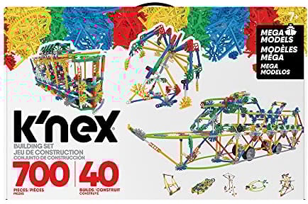 K'Nex 80209 Mega Models Building Set, 3D Educational Toys for Kids, 700 Piece Stem Learning Kit, Engineering for Kids, Colourful 40 Model Building Construction Toy for Children Aged 7 +