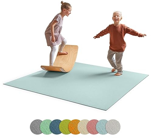 Ehrenkind® Made in Germany Anti-Rutsch Krabbelmatte Oeko-Tex Matten | Spielmatte Baby | Größe 120x180cm NEBELBLAU