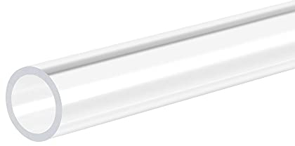 sourcing map Rund Starr PC Rohr 10mm ID x 12mm AD x 305mm Polycarbonat Schlauch Klar Packung von 2