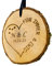 myduct - Baumscheibe mit Gravur - personalisierte Holzscheibe 16-20cm, Geschenkidee zum Hochzeitstag, naturbelassen, Dekoration, Wanddeko (Herz für immer & ewig)