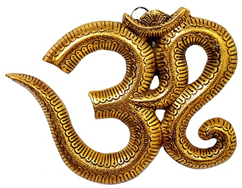 Purpledip Om Aum 12512 Wandbehang, Metall, spiritueller Meditationssang, groß, goldfarben