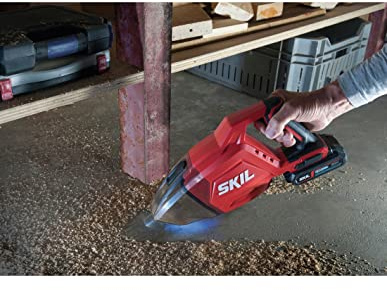 SKIL 3158 CA Akku-Handstaubsauger (18 V, mit HEPA Filter, hohe Saugleistung, kompakte Bauweise, 550 ml Staubbehälter, Fugendüse, Bürstendüse, Reinigung Zubehör) VA1E3158CA