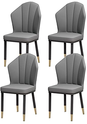 IBOWZ Esszimmerstühle Esszimmerstuhl aus Kunstleder für den Innenbereich,4er-Set,Bequeme Bauernstühle mit Metallbeinen,industrielle Polsterstühle geeignet