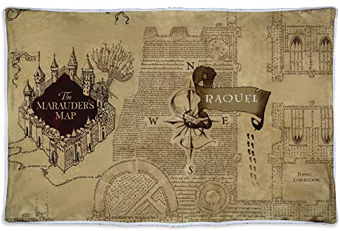 Personalisierte Kartendecke des Rumtreibers mit Namen/Text. Verschiedene Größen. Personalisierte Geek-Geschenke. Personalisierte Polardecke. 600gr/m². Decke 80x125cm. Warme Decke Karte des Rumtreibers