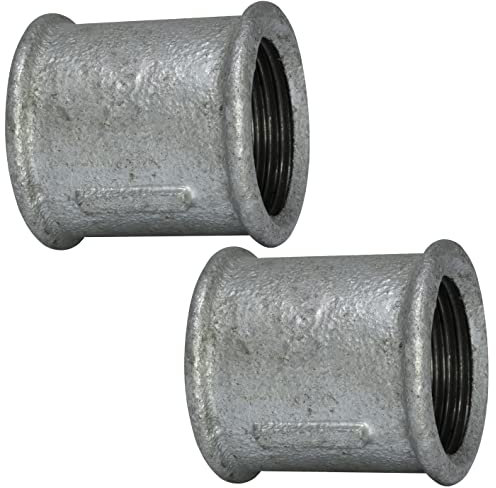 AERZETIX - C65103 - Juego de 2 manguitos iguales hembra/hembra 1'' galvanizado - en hierro fundido - racor de tubo rosca para atornillar - fontanería-calefacción instalación de agua potable