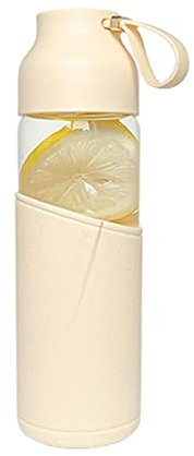 Bouteille d'eau Bouteille d'eau en verre de 350 ml avec sac de protection anti-échappement de bouteilles d'eau de sport à l'extérieur de l'étudiant portable d'extérieur Bouteille Isotherme Gourde Spor